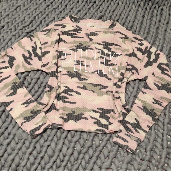SOLD: VS PINK Camo Long Sleeve - Picture 3 of 5